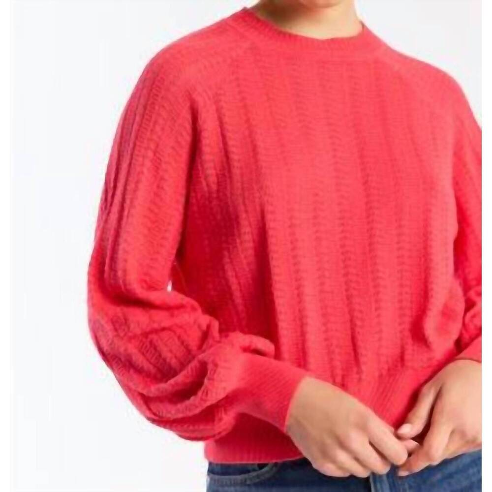 NEW BRODIE CASHMERE stitch raglan tee in coral